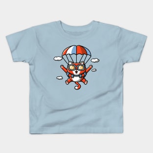 Funny Skydiving /Base Jumping Cat Gift for Cat Lovers Kids T-Shirt